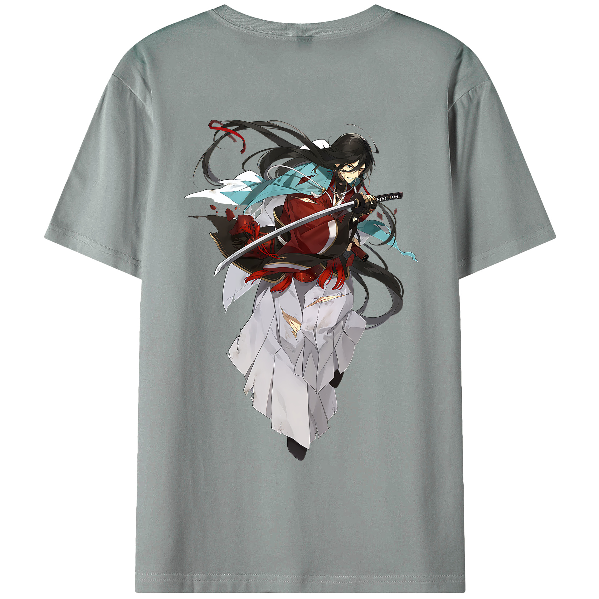（画像用） 刀剣乱舞 Touken Ranbu 綿100％ メンズ半袖Tシャツ（バックプリント） 通気性